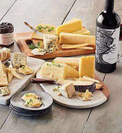 Vintner&#39;s Choice Gourmet Cheese Assortment with Sentinel Cabernet Sauvignon